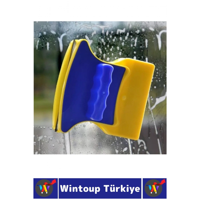 #CamSileceği Özel Tasarım Manyetik Emniyet İpli Yüksek Katlı İç Dış Cephe Akvaryum Otomobil Ayna Temizlik Pratik Mıknatıslı Çift Taraflı Cam Sileceği