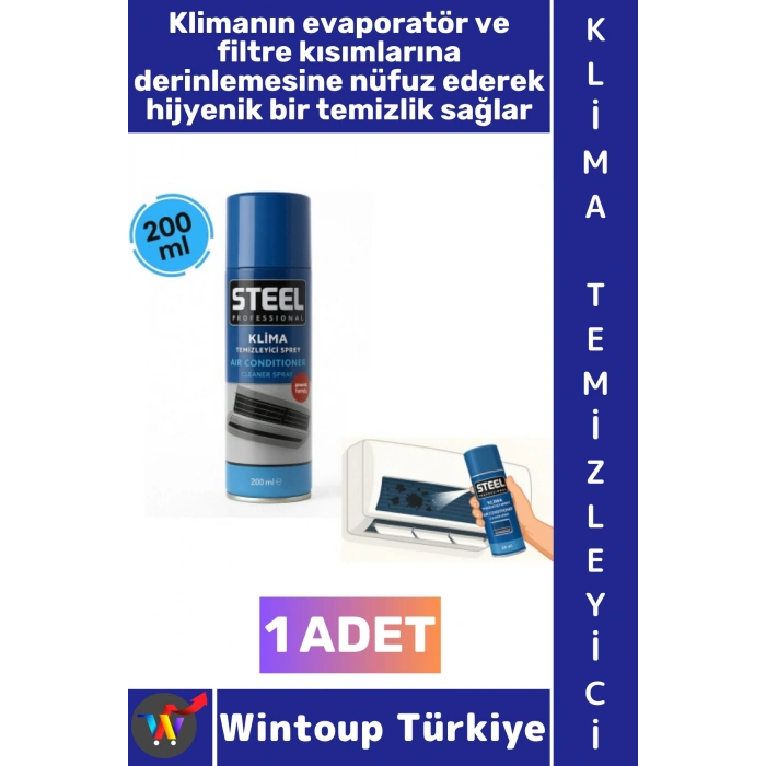 #Sprey Ev Tipi Split Araç Kliması Hijyen Bakım Toz Kir Koku Giderici Ferahlatıcı Aerosol Püskürtme Mekanizması Pratik Temizleme Klima Temizleyici Sprey 200 ML