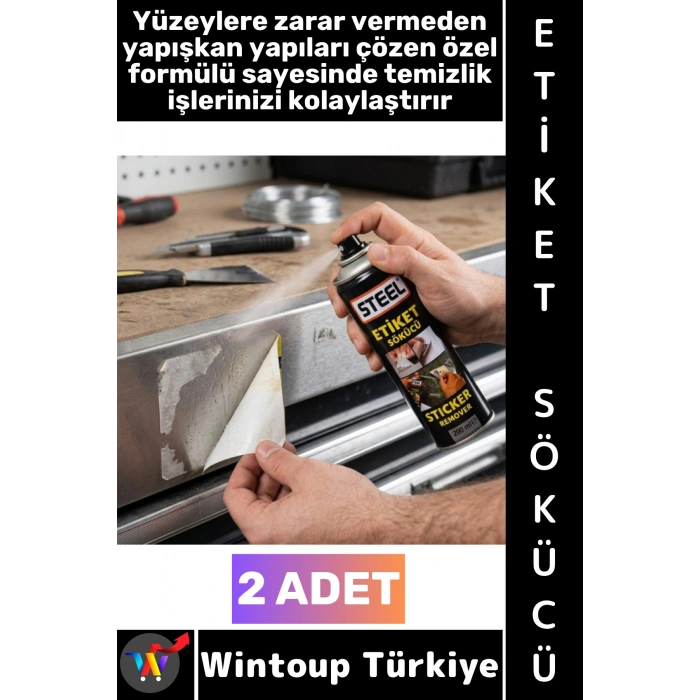 #Sprey Özel Üretim Cam Metal Plastik Ahşap Seramik Yüzey Hızlı Temizleme Yapışkan Çözücü Güçlü Sticker Giderici Aerosol Etiket Sökücü Sprey 200 ML 2 Adet