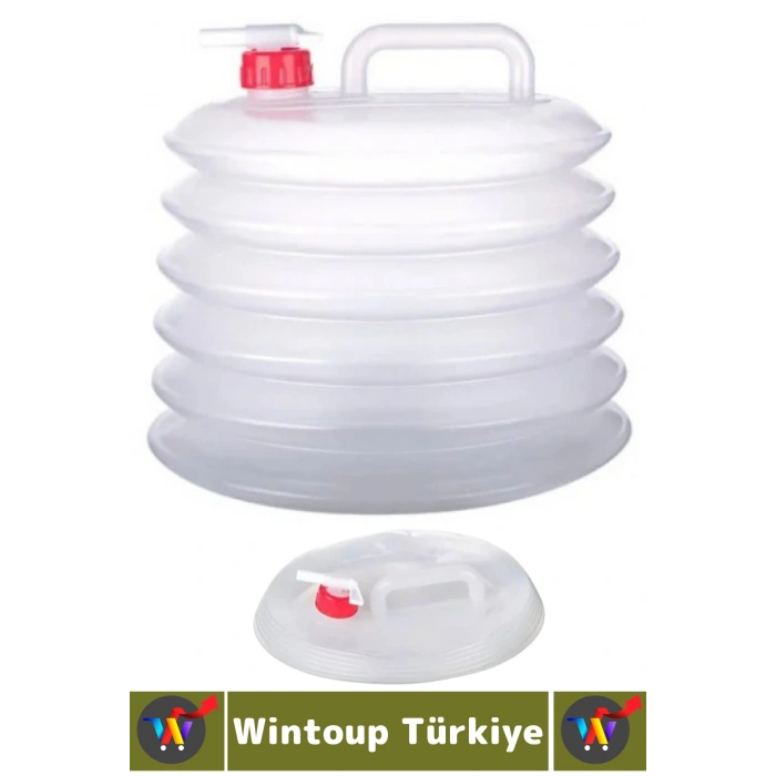 #Kamp Özel Tasarım Dayanıklı Sızdırmaz Kompakt Outdoor Piknik Kamp Karavan Dağcılık Araç Bagajı Bahçe Su Kesintisi Akordiyon Katlanabilir Musluklu Pratik Su Bidonu 10 Litre 2 Adet