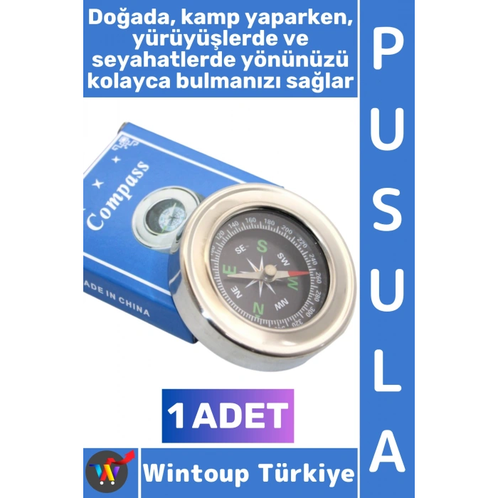 #Hediye Dayanıklı Kompakt Mini Cep Boy Kamp Outdoor Dağcılık Yürüyüş Seyahat Hassas Manyetik İbreli Metal Pusula