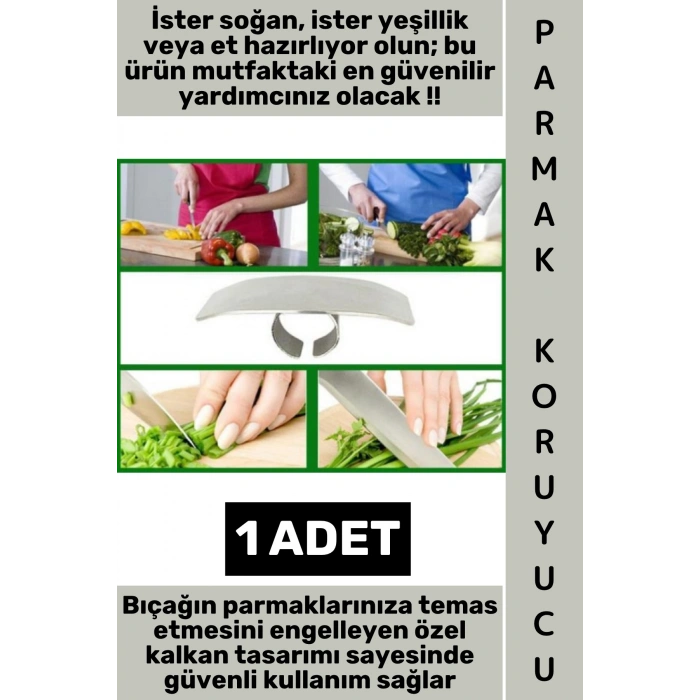 #Mutfak Hafif Kompakt Her Parmak Tipine Uyumlu Mutfak Yemek Hazırlık Et Balık Soğan Meyve Sebze Hızlı Kesme Dilimleme Doğrama Paslanmaz Çelik Parmak Koruyucu Güvenlik Aparatı