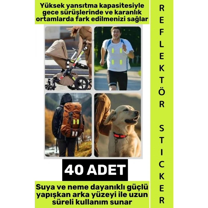 #Relfektör Kendinden Yapışkanlı Suya Toza Dayanıklı Motosiklet Bisiklet Kask Araç Tamponu Bebek Arabası Çanta Bariyer Petek Dokulu Yüksek Yansıtmalı Altıgen Reflektör Bant Seti 40 Adet