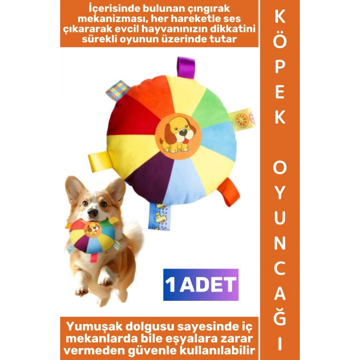 #Oyuncak Evcil Hayvan Oyuncak İlgi Çekici Renkli Sesli Yakala-Getir Isırma Çekiştirme Çıngıraklı Yumuşak Peluş Frizbi Köpek Oyuncağı