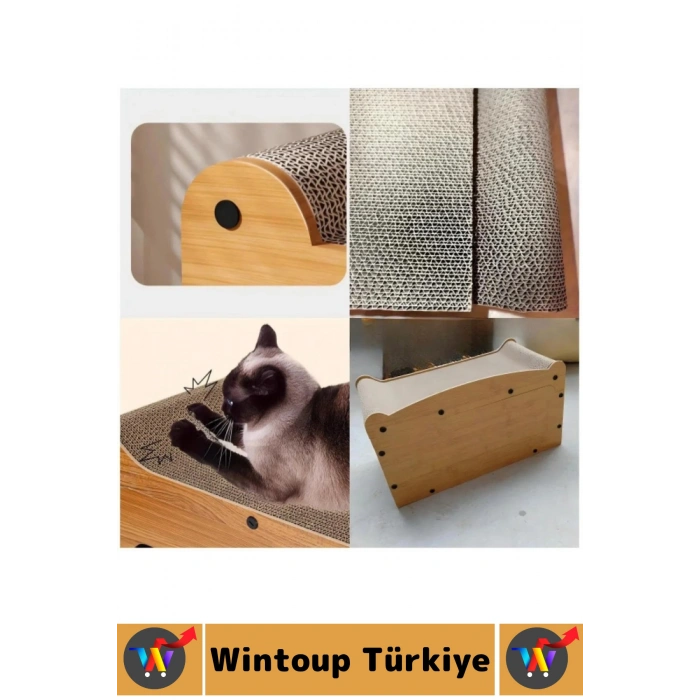 #OyunEvi Evcil Hayvan İlgi Çekici Peluş Toplu Uyku Yuvası Dinlenme Alanı Modern Estetik Ahşap Tek Katlı Tırmalamalı Küçük Irk Köpek Kedi Oyun Evi