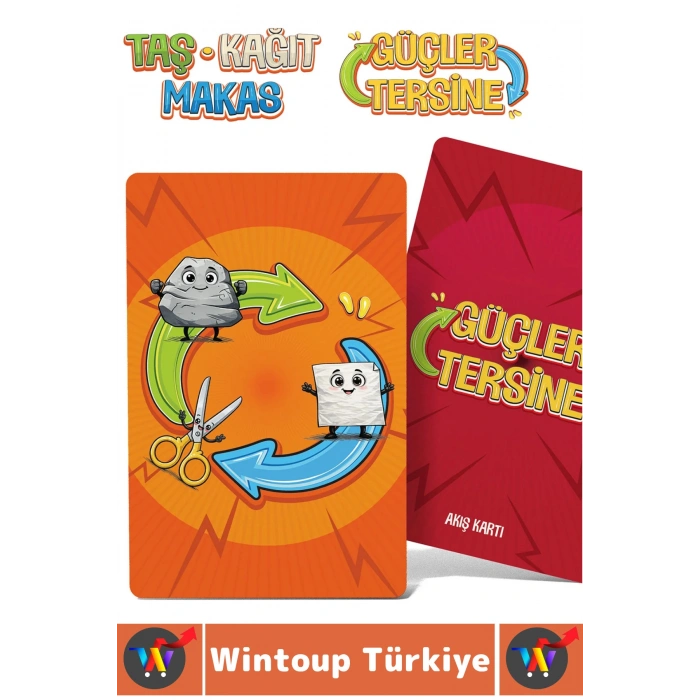 #Oyun Eğlenceli Ev Okul Arkadaş Aile Ortamı Parti Yılbaşı Refleks Hız Dikkat Gelişimi Kart Oyunu Taş Kağıt Makas-Güçler Tersine