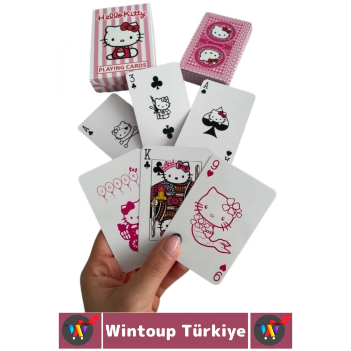 #Oyun Premium Kalite Kolay Yıpranmaz Suya Yırtılmaya Dayanıklı Koleksiyon Anime Karakter Figür Nostaljik Hello Kitty Kağıt Oyunu İskambil Kartları