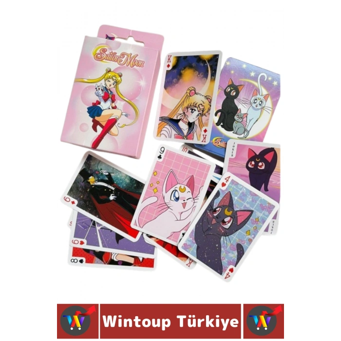 #Oyun Premium Kalite Kolay Yıpranmaz Suya Yırtılmaya Dayanıklı Koleksiyon Anime Karakter Figür Nostaljik Sailor Moon Kağıt Oyunu İskambil Kartları