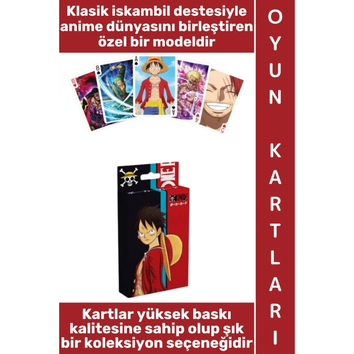 #Oyun Premium Kalite Kolay Yıpranmaz Suya Yırtılmaya Dayanıklı Koleksiyon Anime Karakter Figür Nostaljik One Piece Kağıt Oyunu İskambil Kartları