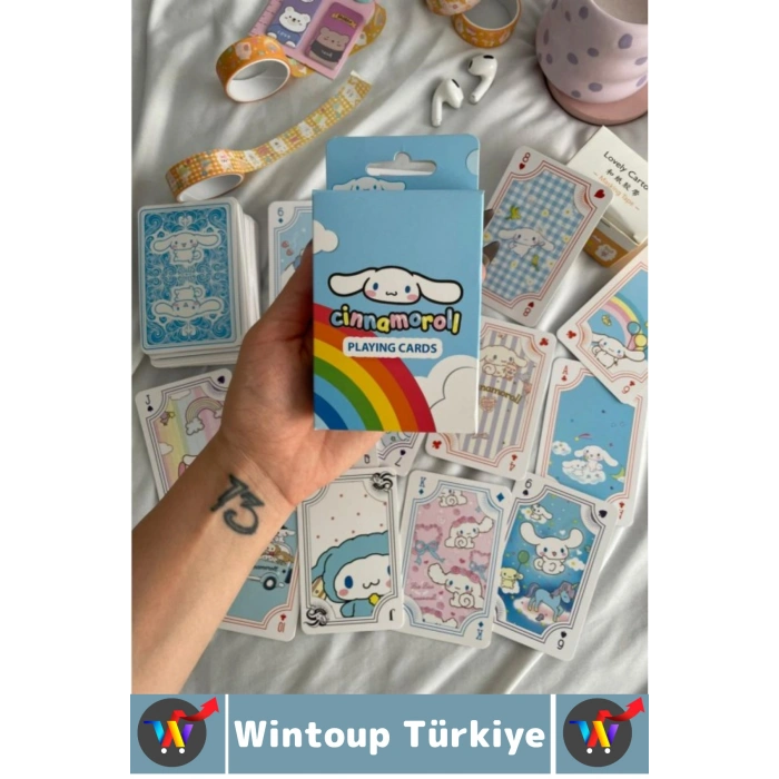 #Oyun Premium Kalite Kolay Yıpranmaz Suya Yırtılmaya Dayanıklı Koleksiyon Anime Karakter Figür Nostaljik Cinnamoroll Kağıt Oyunu İskambil Kartları