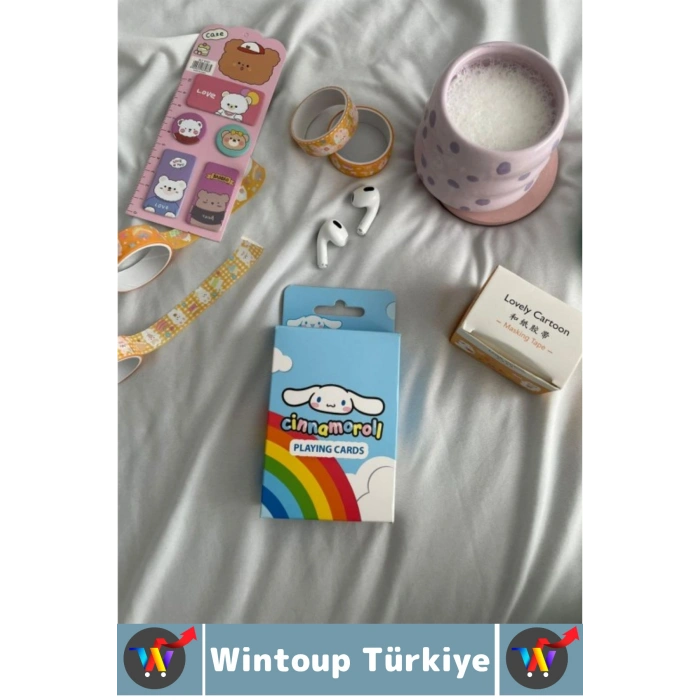 #Oyun Premium Kalite Kolay Yıpranmaz Suya Yırtılmaya Dayanıklı Koleksiyon Anime Karakter Figür Nostaljik Cinnamoroll Kağıt Oyunu İskambil Kartları