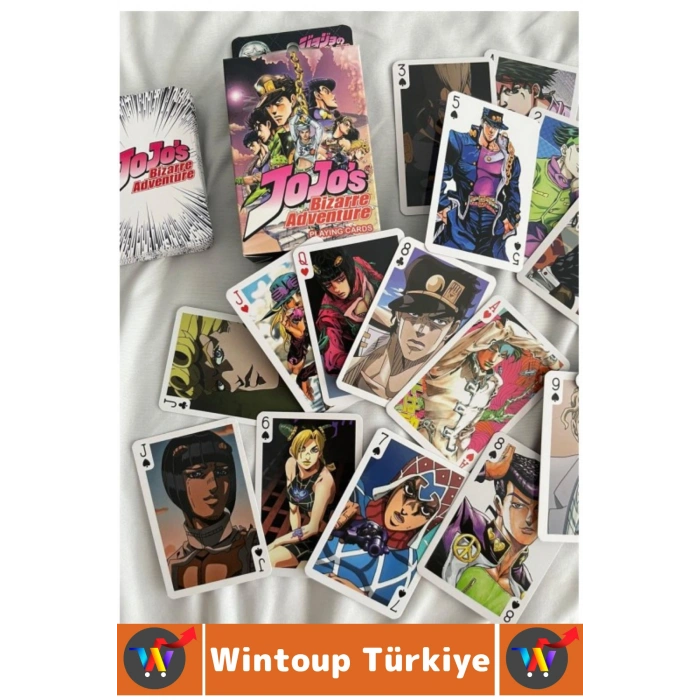 #Oyun Premium Kalite Kolay Yıpranmaz Suya Yırtılmaya Dayanıklı Koleksiyon Anime Karakter Figür Nostaljik Jojos Bizarre Adventure Kağıt Oyunu İskambil Kartları