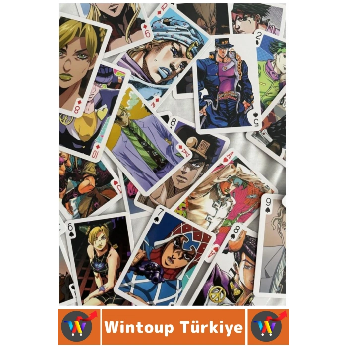 #Oyun Premium Kalite Kolay Yıpranmaz Suya Yırtılmaya Dayanıklı Koleksiyon Anime Karakter Figür Nostaljik Jojos Bizarre Adventure Kağıt Oyunu İskambil Kartları