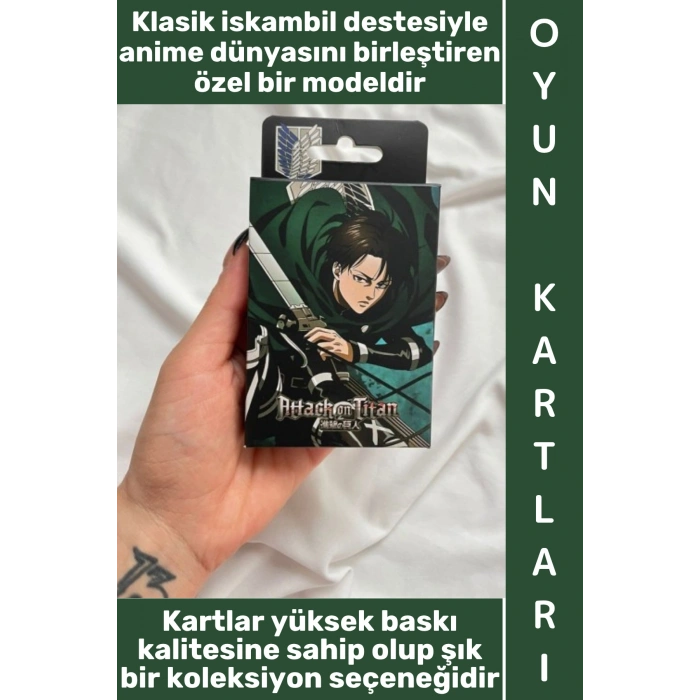 #Oyun Premium Kalite Kolay Yıpranmaz Suya Yırtılmaya Dayanıklı Koleksiyon Anime Karakter Figür Nostaljik Attack On Titan Kağıt Oyunu İskambil Kartları