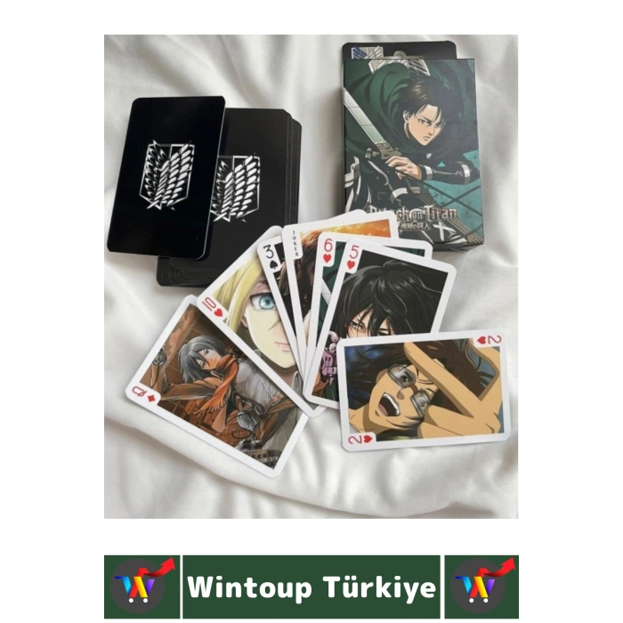 #Oyun Premium Kalite Kolay Yıpranmaz Suya Yırtılmaya Dayanıklı Koleksiyon Anime Karakter Figür Nostaljik Attack On Titan Kağıt Oyunu İskambil Kartları