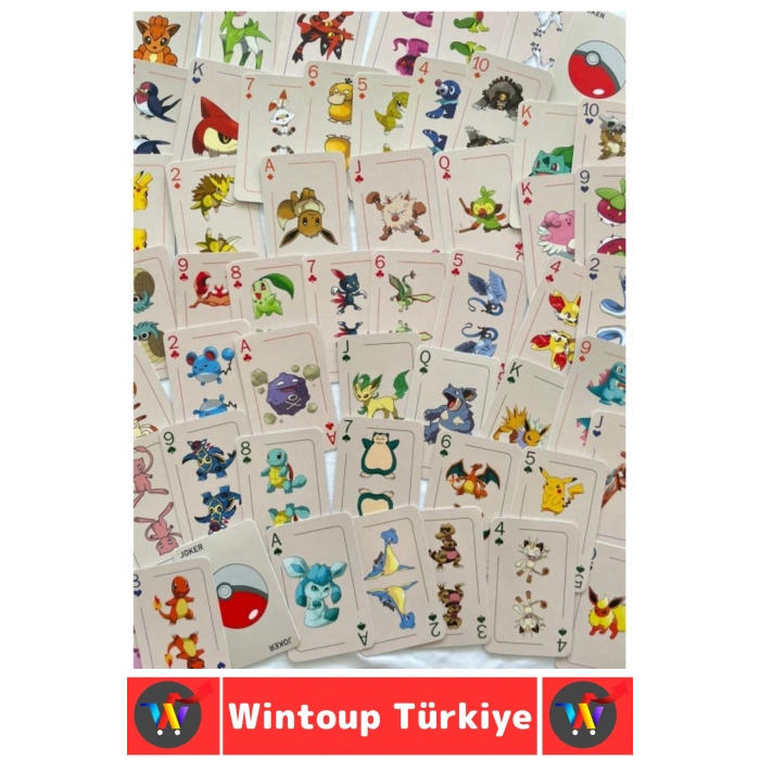 #Oyun Premium Kalite Kolay Yıpranmaz Suya Yırtılmaya Dayanıklı Koleksiyon Anime Karakter Figür Nostaljik Pokemon Kağıt Oyunu İskambil Kartları