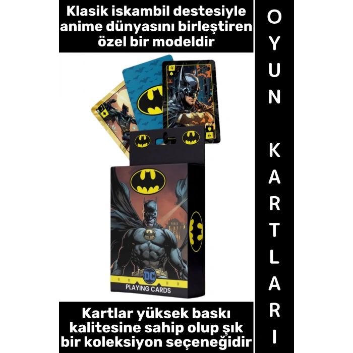 #Oyun Premium Kalite Kolay Yıpranmaz Suya Yırtılmaya Dayanıklı Koleksiyon Anime Karakter Figür Nostaljik Batman Kağıt Oyunu İskambil Kartları