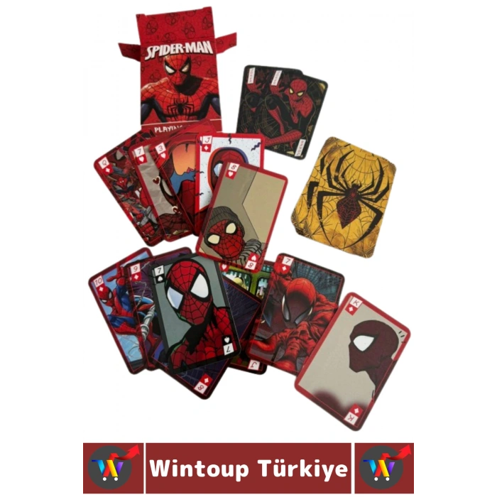 #Oyun Premium Kalite Kolay Yıpranmaz Suya Yırtılmaya Dayanıklı Koleksiyon Anime Karakter Figür Nostaljik Örümcek Adam Kağıt Oyunu İskambil Kartları