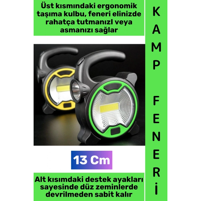 #Kamp Premium Piknik Outdoor Dağcılık Elektrik Kesintisi Acil Durum Yüksek Parlaklıklı COB LED Panel Taşıma Kulplu Denge Ayaklı Taşınabilir Pilli Mini Kamp El Feneri Işıldak