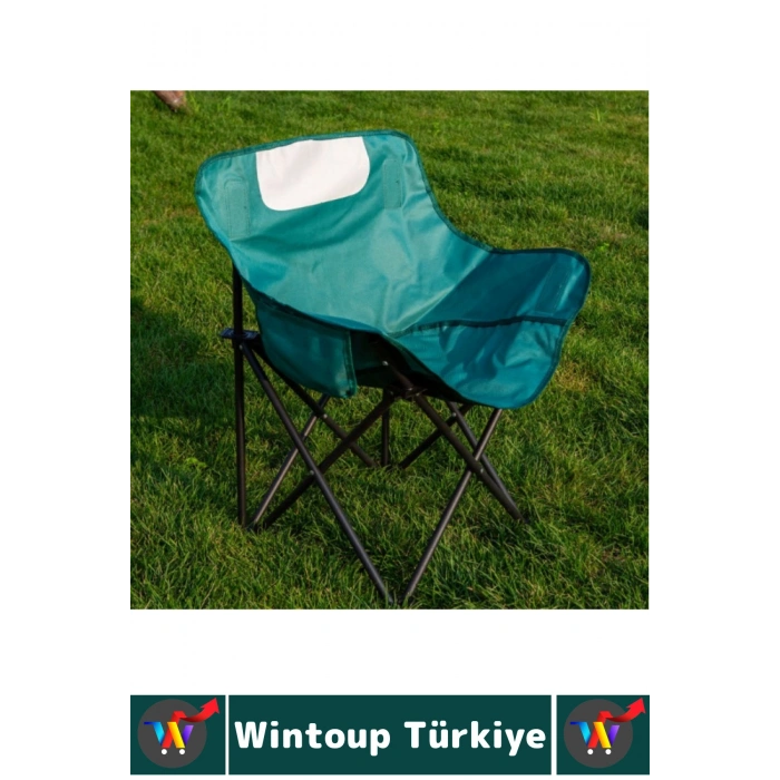 #Kamp Premium Yırtılmaya Suya Dayanıklı Güçlendirilmiş Kamp Outdoor Plaj Bahçe Balkon Piknik Balıkçı Telefon Anahtar Küçük Eşya İçin Cepli Omuz Askılı Çantalı Katlanabilir Kamp Sandalyesi 2 Adet