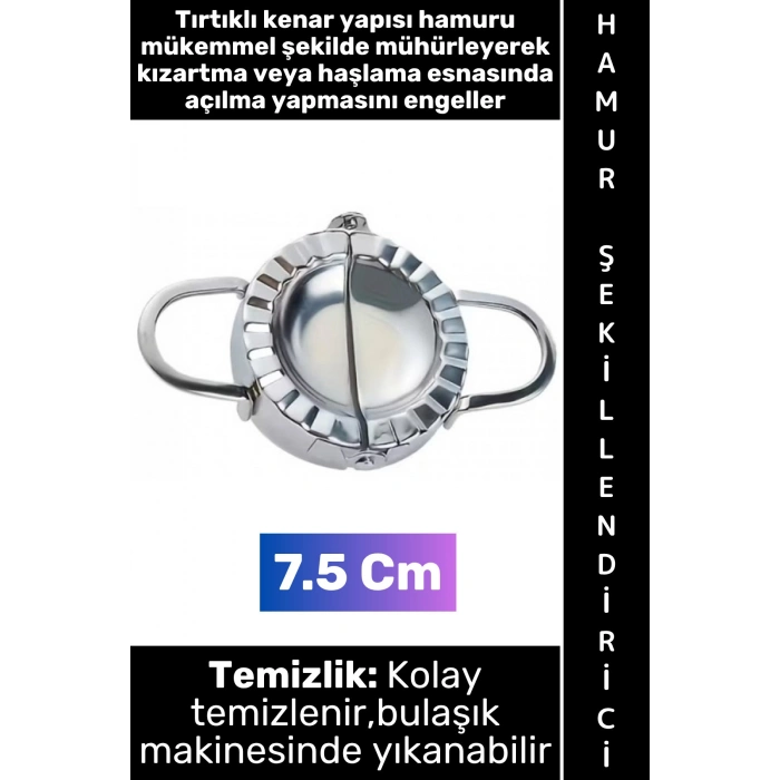 #HamurŞekillendirici Ergonomik Koku Yapmaz Kolay Temizlenir Makinede Yıkanabilir Ev Mutfak Restoran Çiğ Börek Mantı Ravioli Poğaça Şekil Verme Kalıbı Tırtıklı Kenarlı Pratik Hamur Kapatma Aparatı