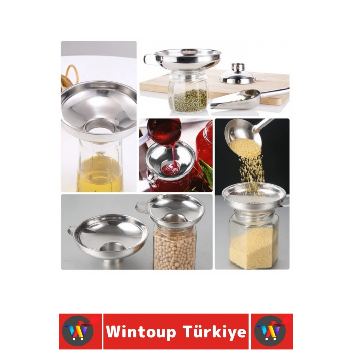#Huni Ev Mutfak Konserve Reçel Sos Tahıl Baharat Dolumu Koku Yapmaz Kolay Temizlenir Ergonomik Tutma Saplı Askı Delikli Geniş Ağızlı Pratik Kavanoz Hunisi