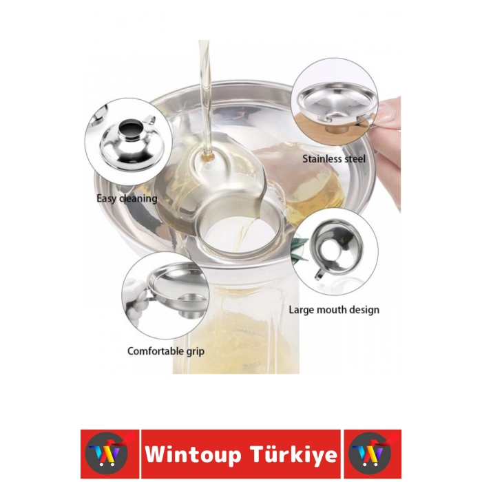 #Huni Ev Mutfak Konserve Reçel Sos Tahıl Baharat Dolumu Koku Yapmaz Kolay Temizlenir Ergonomik Tutma Saplı Askı Delikli Geniş Ağızlı Pratik Kavanoz Hunisi