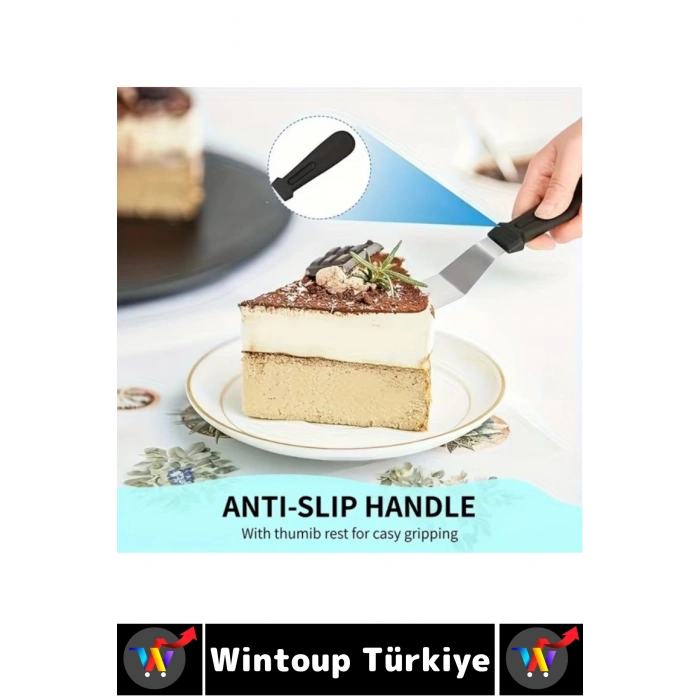 #Spatula Ergonomik Tutuş Kaymaz Mutfak Tatlı Kek Krema Krem Şanti Ganaj Çikolata Sos Sürme Kesme Yayma Düzeltme Çelik L Tipi Pastacı Spatulası