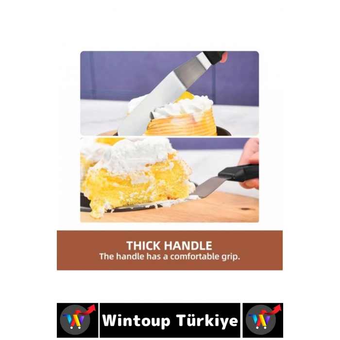 #Spatula Ergonomik Tutuş Kaymaz Mutfak Tatlı Kek Krema Krem Şanti Ganaj Çikolata Sos Sürme Kesme Yayma Düzeltme Çelik L Tipi Pastacı Spatulası