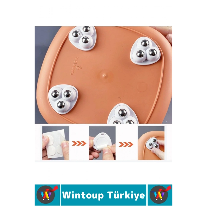 #EşyaKaydırıcı Kendinden Yapışkanlı Sessiz Kayma Mobilya Dostu Tasarım Saklama Kutusu Çöp Kovası Komodin Küçük Eşya Ev Aletleri 360 Derece Dönebilen Bilyeli Eşya Kaydırıcı Seti 16 Adet