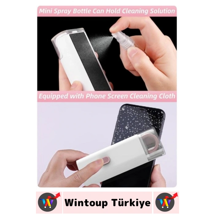 #TemizlemeKiti Profesyonel TV Bilgisayar Kamera Lens Klavye Tuş Çıkarma Tablet Ekran Kulaklık Elektronik Yüksek Yoğunluklu Kıl Sünger Metal Uç Sprey Şişeli Çok Fonksiyonlu 7 in 1 Temizleme Kiti