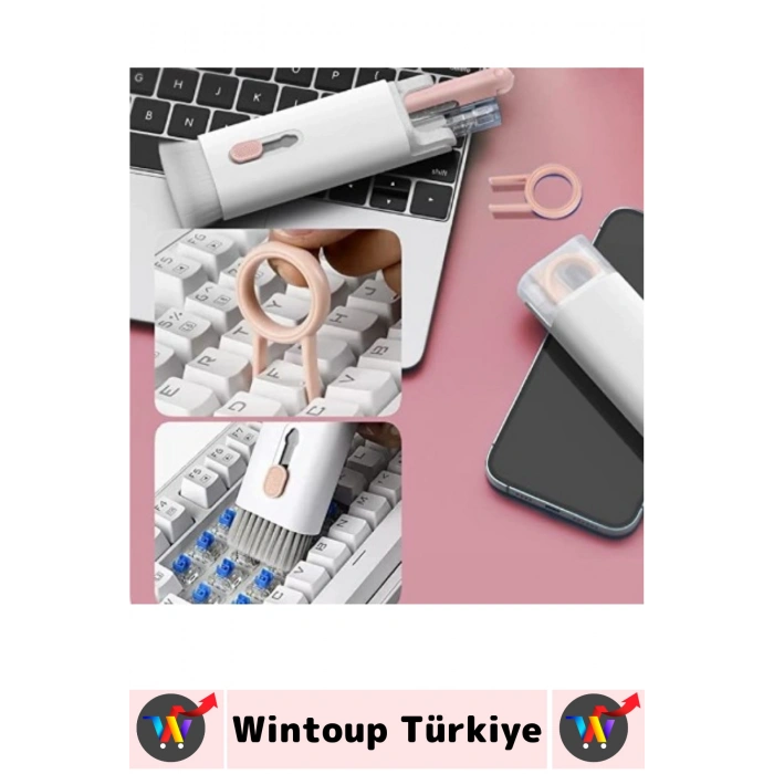 #TemizlemeKiti Profesyonel TV Bilgisayar Kamera Lens Klavye Tuş Çıkarma Tablet Ekran Kulaklık Elektronik Yüksek Yoğunluklu Kıl Sünger Metal Uç Sprey Şişeli Çok Fonksiyonlu 7 in 1 Temizleme Kiti