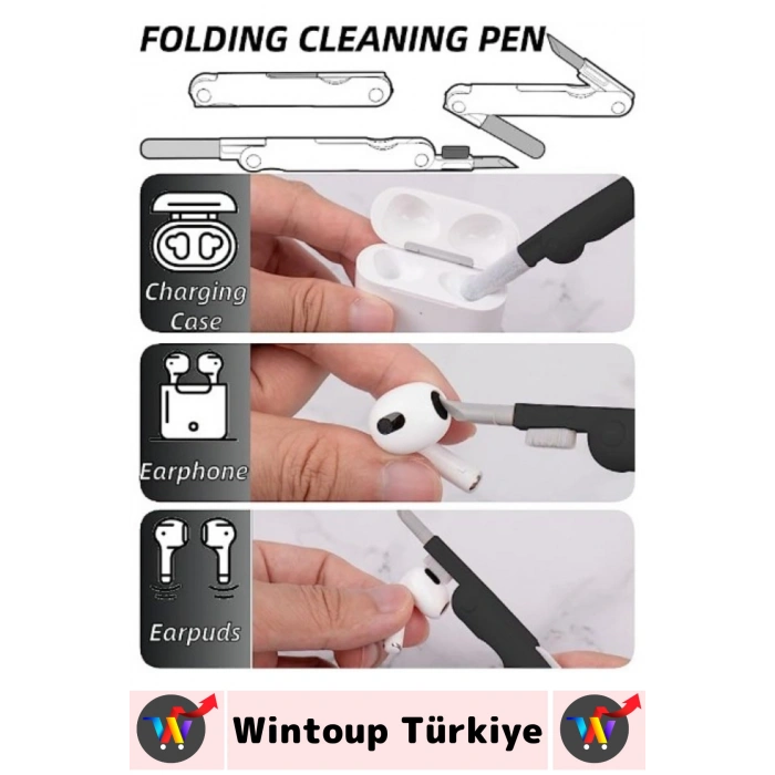 #TemizlemeKiti Profesyonel TV Bilgisayar Kamera Lens Klavye Tuş Çıkarma Tablet Ekran Kulaklık Elektronik Yüksek Yoğunluklu Kıl Sünger Metal Uç Sprey Şişeli Çok Fonksiyonlu 7 in 1 Temizleme Kiti