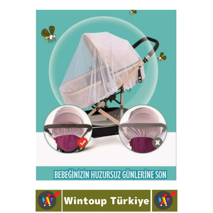 #Cibinlik Sivrisinek Böcek Haşere Koruyucu Hava Alan Mikro Delikli Dış Mekan Yürüyüş Pratik Tak Çıkar Bebek Arabası Cibinliği 100 X 80 X 80 Cm