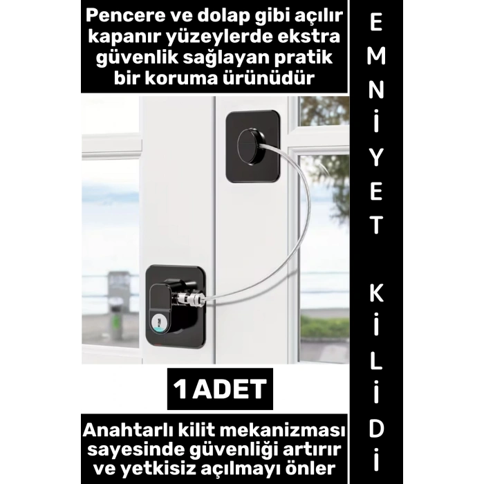 #Kilit Montaj Gerektirmeyen Kendinden Yapışkanlı Kapı Pencere Dolap Çocuk Bebek Odası Ev Ofis İş Yeri Şık Estetik Pratik Plaka Halatlı Anahtarlı Emniyet Kilidi