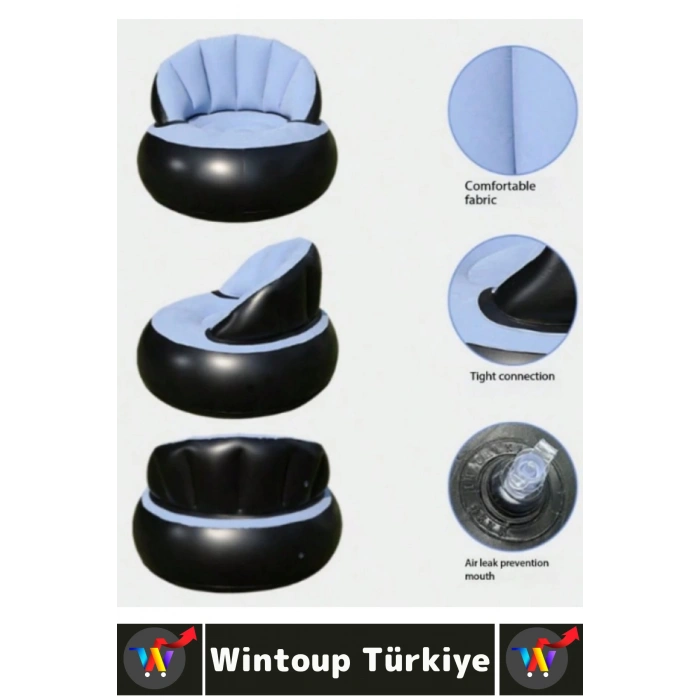 #Koltuk Premium Kompakt Konforlu Ev Bahçe Balkon Kamp Piknik Outdoor Plaj Havuz Kenarı Oyun Odası Yumuşak Kadife Dokulu Terletmez Kumaş Katlanabilir Şişme Tekli Koltuk