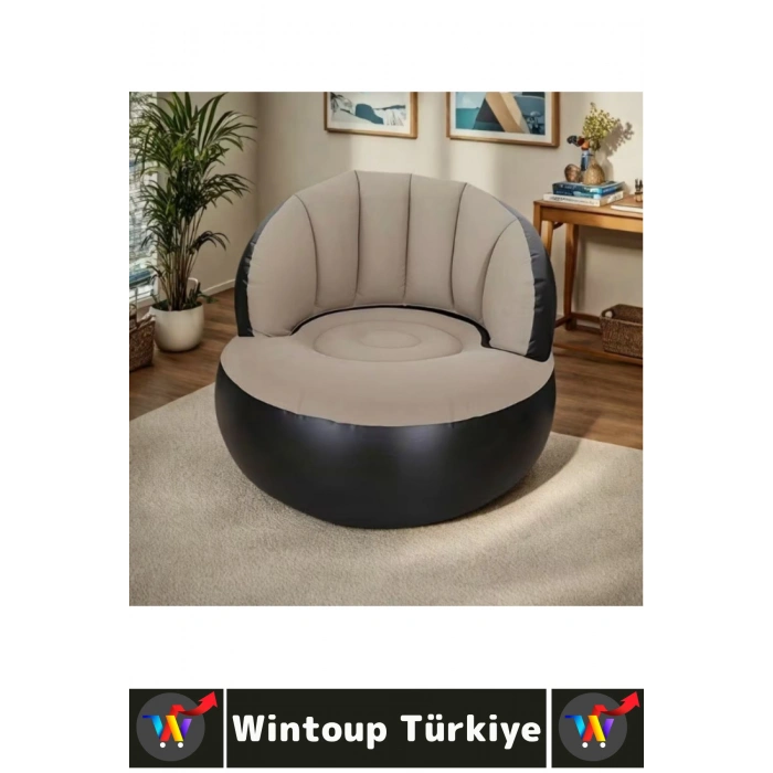 #Koltuk Premium Kompakt Konforlu Ev Bahçe Balkon Kamp Piknik Outdoor Plaj Havuz Kenarı Oyun Odası Yumuşak Kadife Dokulu Terletmez Kumaş Katlanabilir Şişme Tekli Koltuk