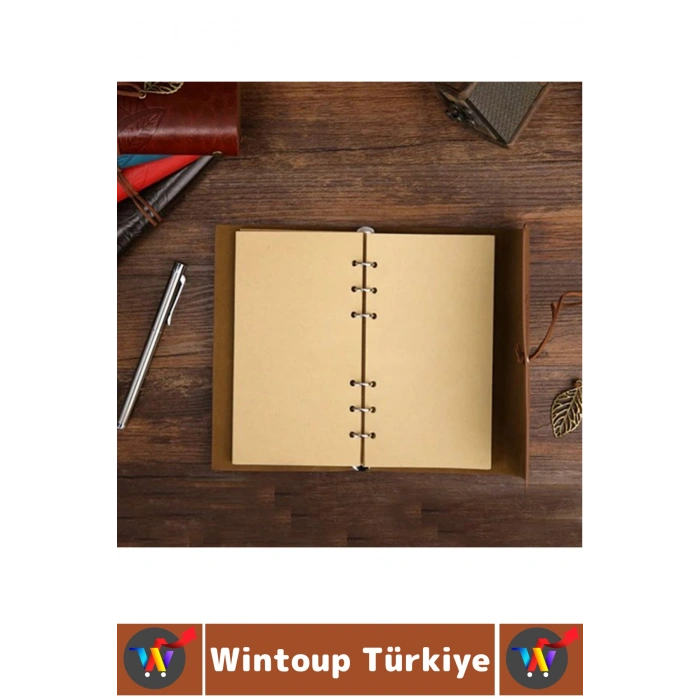 #Defter Okul Ofis Günlük Not Ajanda Hatıra Anı Tutma Eş Sevgili Anneler Babalar Öğretmenler Günü Çok Şık Dekoratif Hediyelik Yaprak Tasarımlı Çizgisiz Kahverengi Deri Defter