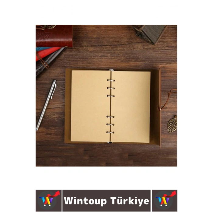 #Defter Okul Ofis Günlük Not Ajanda Hatıra Anı Tutma Eş Sevgili Anneler Babalar Öğretmenler Günü Çok Şık Dekoratif Hediyelik Yaprak Tasarımlı Çizgisiz Koyu Kahverengi Deri Defter
