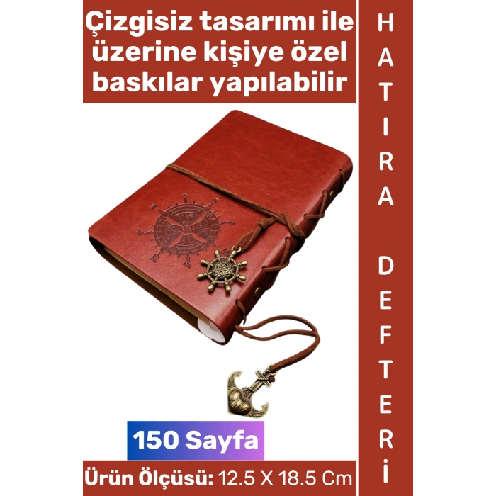 #Defter Okul Ofis Günlük Not Ajanda Hatıra Anı Tutma Eş Sevgili Anneler Babalar Öğretmenler Günü Çok Şık Dekoratif Hediyelik Pusula Detaylı Çizgisiz Kahverengi Deri Defter