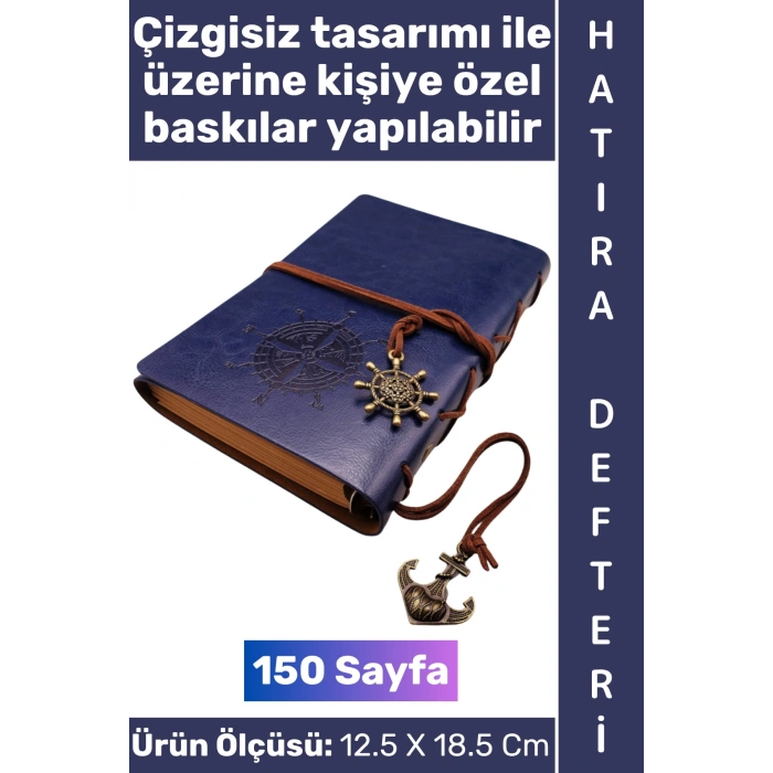 #Defter Okul Ofis Günlük Not Ajanda Hatıra Anı Tutma Eş Sevgili Anneler Babalar Öğretmenler Günü Çok Şık Dekoratif Hediyelik Pusula Detaylı Çizgisiz Lacivert Deri Defter