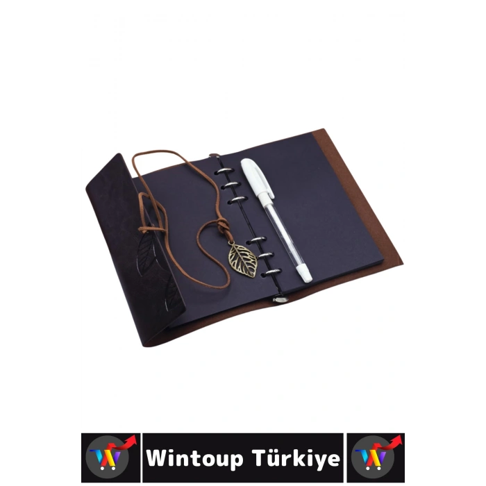 #Defter Okul Ders Ofis Günlük Not Ajanda Hatıra Anı Tutma Eş Sevgili Anneler Babalar Öğretmenler Günü Çok Şık Dekoratif Hediyelik Siyah Yapraklı Beyaz Jel Yazı Kalemli Deri Defter Özel Set