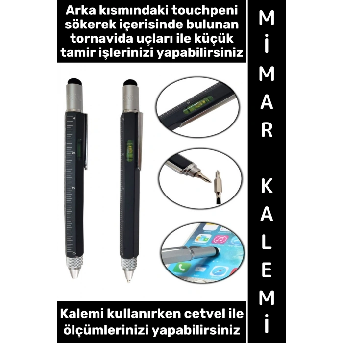 #Kalem Dekoratif Hediyelik Okul Ders Mimar Mühendis Teknik Çizim Mıknatıslı Kolay Tak Çıkar Düz Yıldız Tornavida Uçlu Cetvel Detaylı Çok Fonksiyonlu Şık Metal Tükenmez Kalem