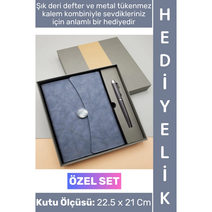 #Defter Okul Ofis Günlük Not Ajanda Hatıra Anı Tutma Eş Sevgili Anneler Babalar Öğretmenler Günü Çok Şık Mıknatıslı Kutu Dekoratif Hediyelik Çantalı Siyah Deri Defter Tükenmez Kalem Premium Set
