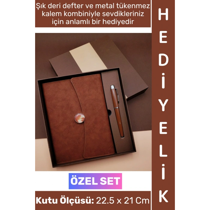 #Defter Dekoratif Okul Ders Ofis Günlük Not Ajanda Hatıra Anı Tutma Eş Sevgili Anneler Babalar Öğretmenler Günü Çok Şık Mıknatıslı Kutu Hediye Çantalı Siyah Deri Defter Tükenmez Kalem Premium Set