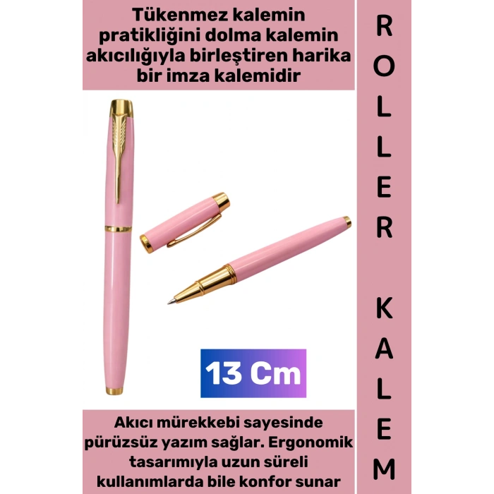#Kalem Pürüzsüz Yumuşak Kolay Estetik Yazım Anneler Babalar Öğretmenler Günü Hediyelik Not Hatıra Anı Defteri Günlük Tutma Çok Şık Gold Detaylı İmza Metal Roller Kalem