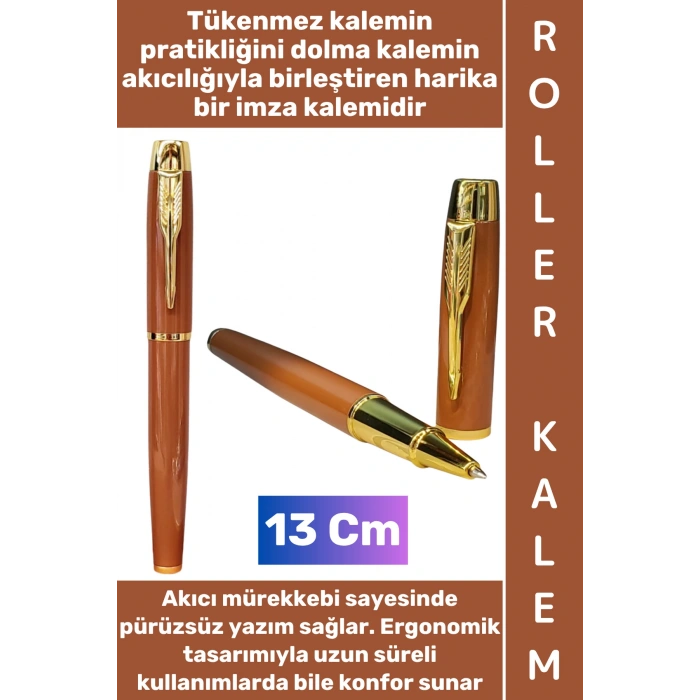 #Kalem Pürüzsüz Yumuşak Kolay Estetik Yazım Anneler Babalar Öğretmenler Günü Hediyelik Not Hatıra Anı Defteri Günlük Tutma Çok Şık Gold Detaylı İmza Metal Roller Kalem