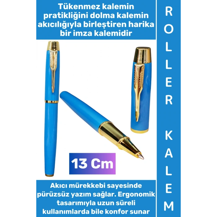 #Kalem Pürüzsüz Yumuşak Kolay Estetik Yazım Anneler Babalar Öğretmenler Günü Hediyelik Not Hatıra Anı Defteri Günlük Tutma Çok Şık Gold Detaylı İmza Metal Roller Kalem