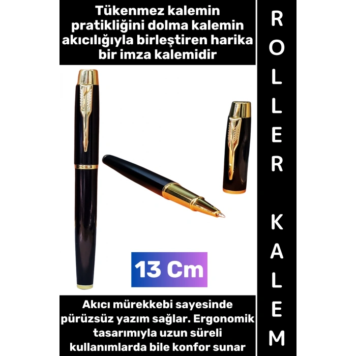 #Kalem Pürüzsüz Yumuşak Kolay Estetik Yazım Anneler Babalar Öğretmenler Günü Hediyelik Not Hatıra Anı Defteri Günlük Tutma Çok Şık Gold Detaylı İmza Metal Roller Kalem