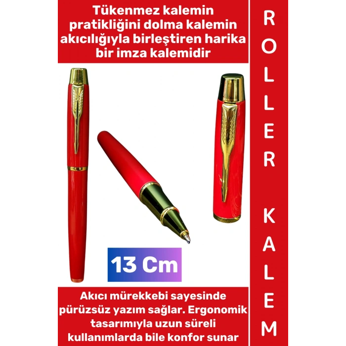 #Kalem Pürüzsüz Yumuşak Kolay Estetik Yazım Anneler Babalar Öğretmenler Günü Hediyelik Not Hatıra Anı Defteri Günlük Tutma Çok Şık Gold Detaylı İmza Metal Roller Kalem